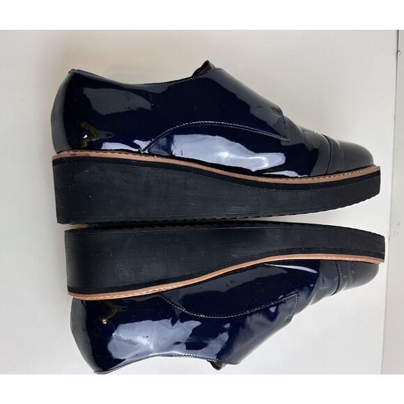 Halogen Emma Monk Strap Patent Leather Oxford, Navy Sz: 11M, 45-03 - Picture 10 of 16
